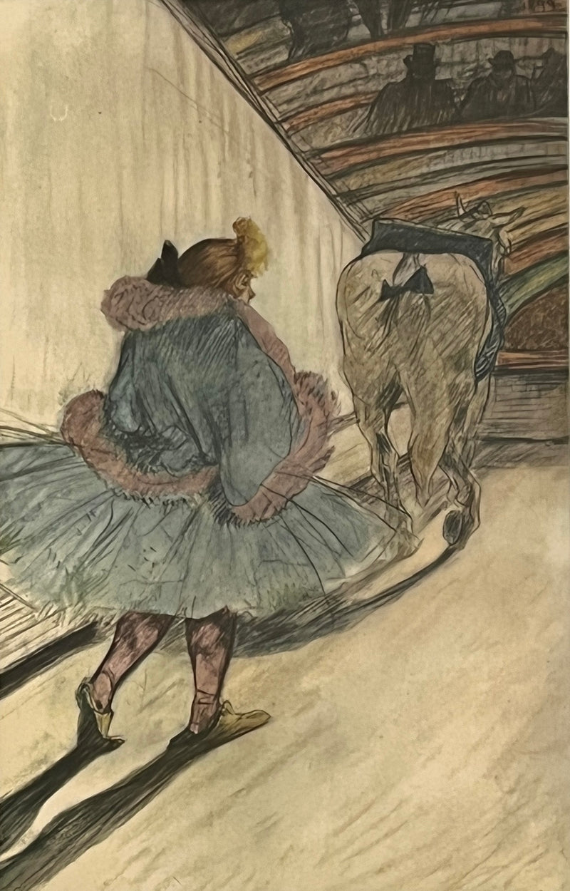 "Entering the Ring", Henri de Toulouse-Lautrec circus drawing, Fine