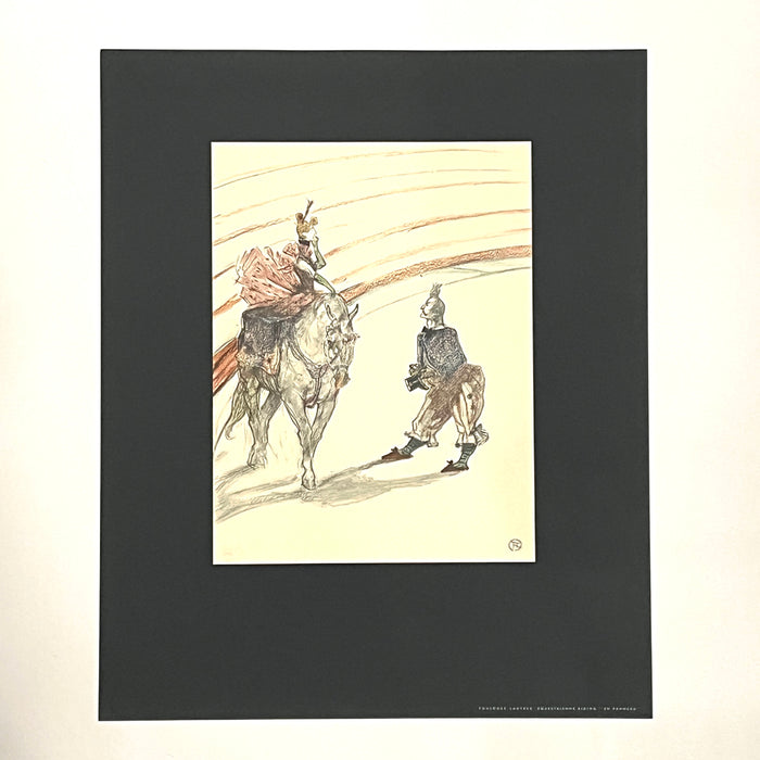"Equestrienne Riding 'En Panneau'", Henri de Toulouse-Lautrec circus drawing, Fine