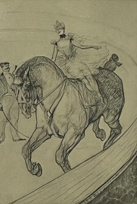 "Bareback Rider", Henri de Toulouse-Lautrec circus drawing, Fine