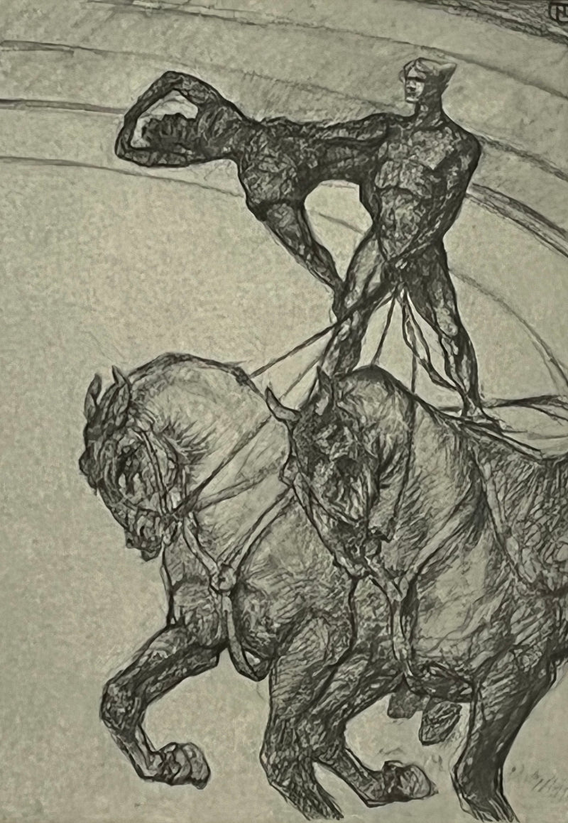 "The Pas de Deux", Henri de Toulouse-Lautrec circus drawing, Fine