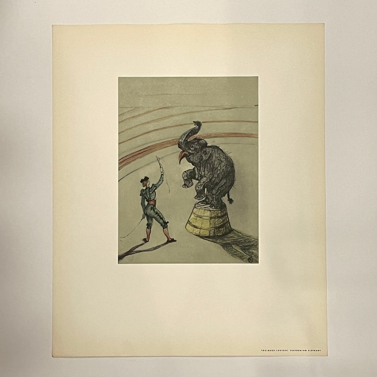 "Performing Elephant", Henri de Toulouse-Lautrec circus drawing, Fine