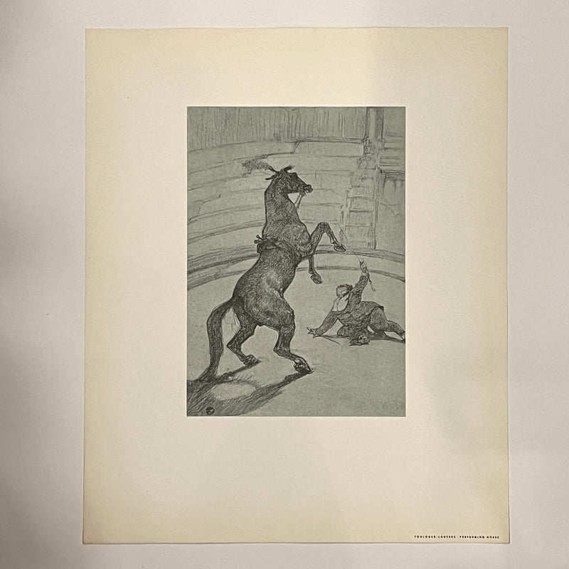 "Performing Horse", Henri de Toulouse-Lautrec circus drawing, Fine