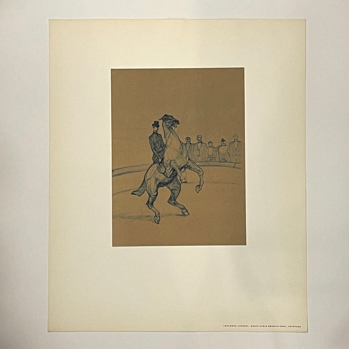 "Haute Ecole Equestrienne: Pointage", Henri de Toulouse-Lautrec circus drawing, Fine