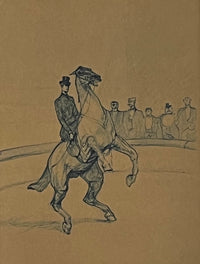 "Haute Ecole Equestrienne: Pointage", Henri de Toulouse-Lautrec circus drawing, Fine