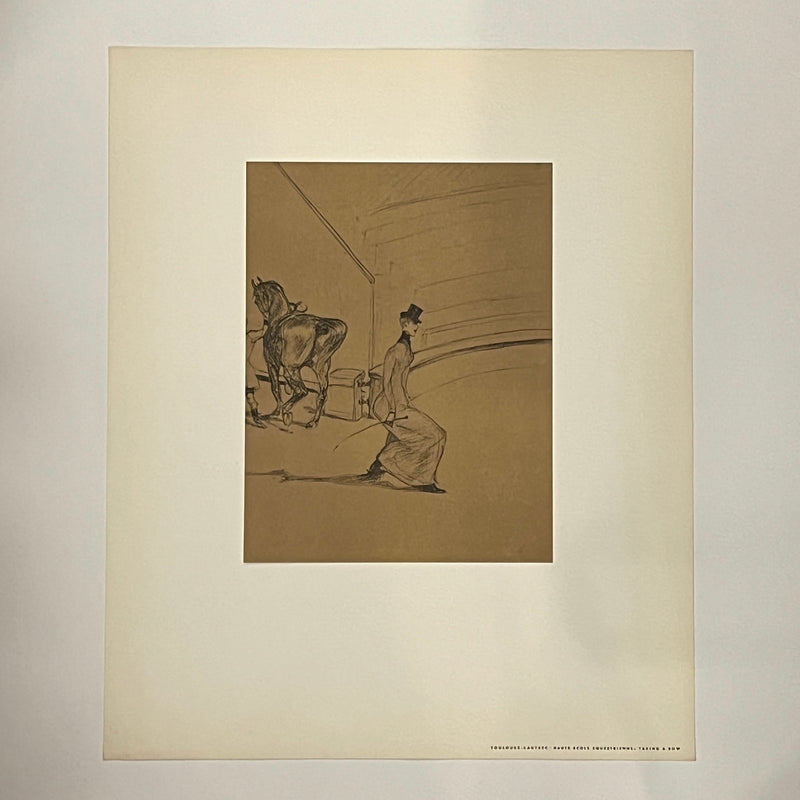 "Taking a Bow", Henri de Toulouse-Lautrec circus drawing, Fine