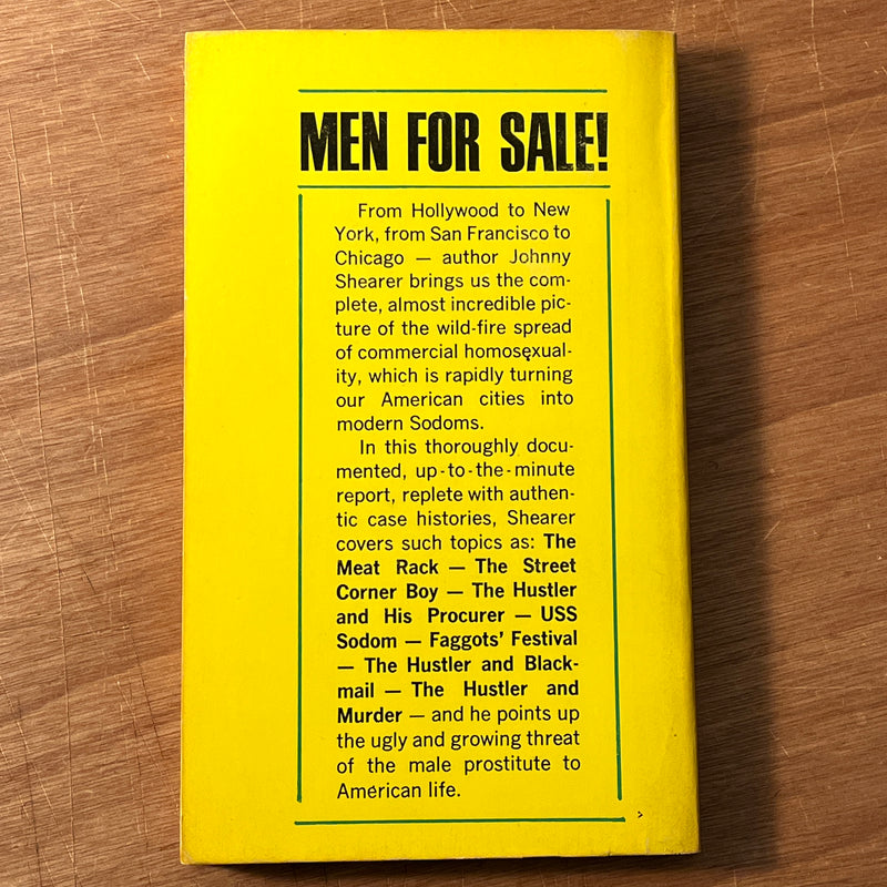 The Male Hustler. Johnny Shearer. 1966 First Printing. G SC LGBTQ 18+