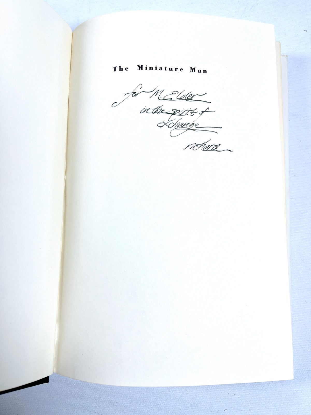 Richard Muir, The Miniature Man, St Martin's Press, 1st Ed, 1987, SIGNED, Very Good HC w/DJ