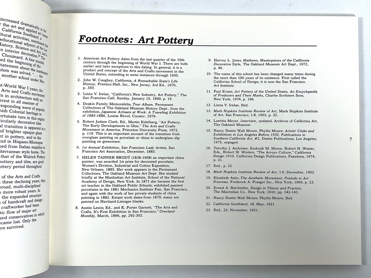 The Potter's Art in California: 1885 to 1955, The Oakland Museum, 1980, Near Fine softcover
