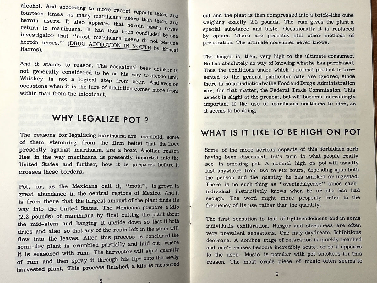 The Pot Book: The History, Cultivation, Preparation and Other Useful Facts on Marijuana, 1968, SC, VG.