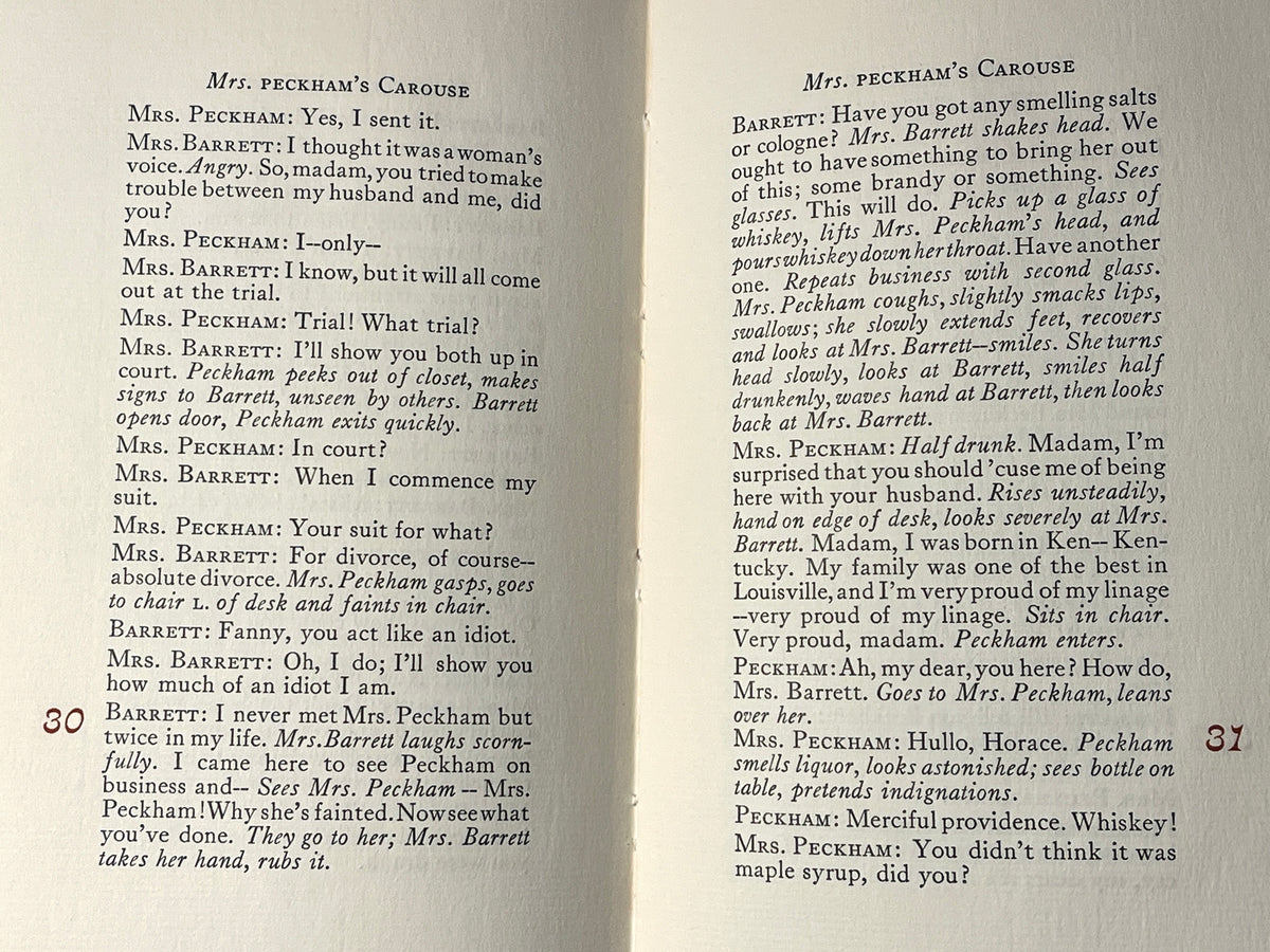 Mrs. Peckham's Carouse: One Act Play, George Ade, John DePol, 1961, 1/250, Fine