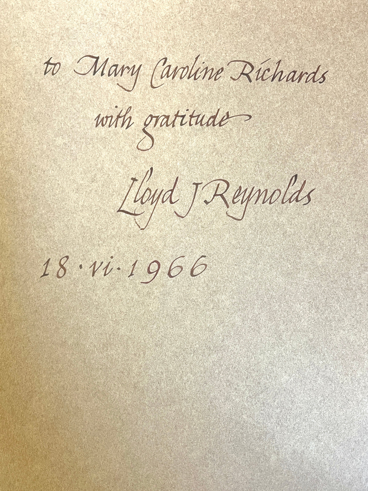 A Festschrift for Lloyd J Reynolds, Reed College, 1966, SIGNED, Very Good softcover