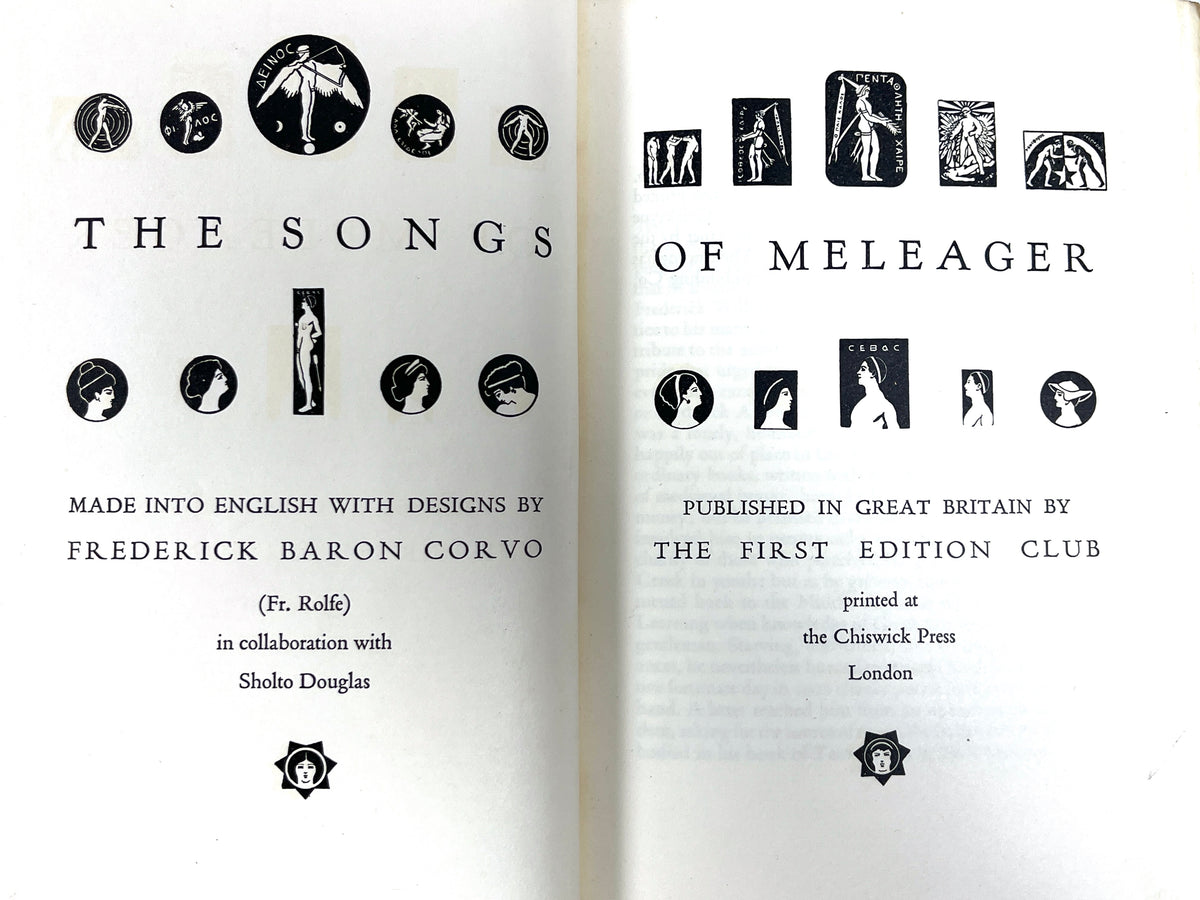 The Songs of Meleager, Frederick Baron Corovo, The First Edition Club, 1935, Very Good HC