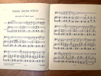 Lennox Berkeley: Three Greek Songs For Medium Voice, 1953, Very Good