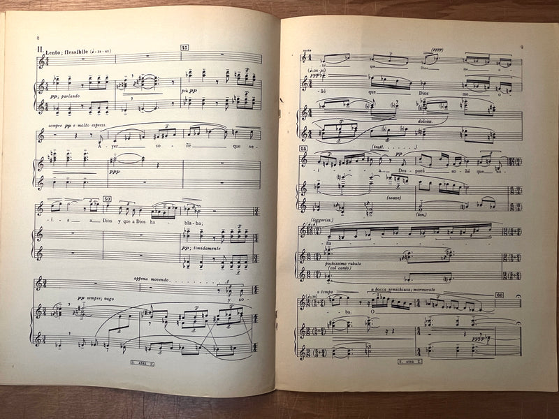 Quattro liriche di Antonio Machado per canto e pianoforte, 1950, Very Good