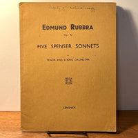 Edmund Rubbra: Op. 42, Five Spenser Sonnets, 1949, Very Good