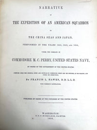 Hawks, Francis, Expedition of an American Squadron to the China Seas and Japan, 1856, VG + (Copy)