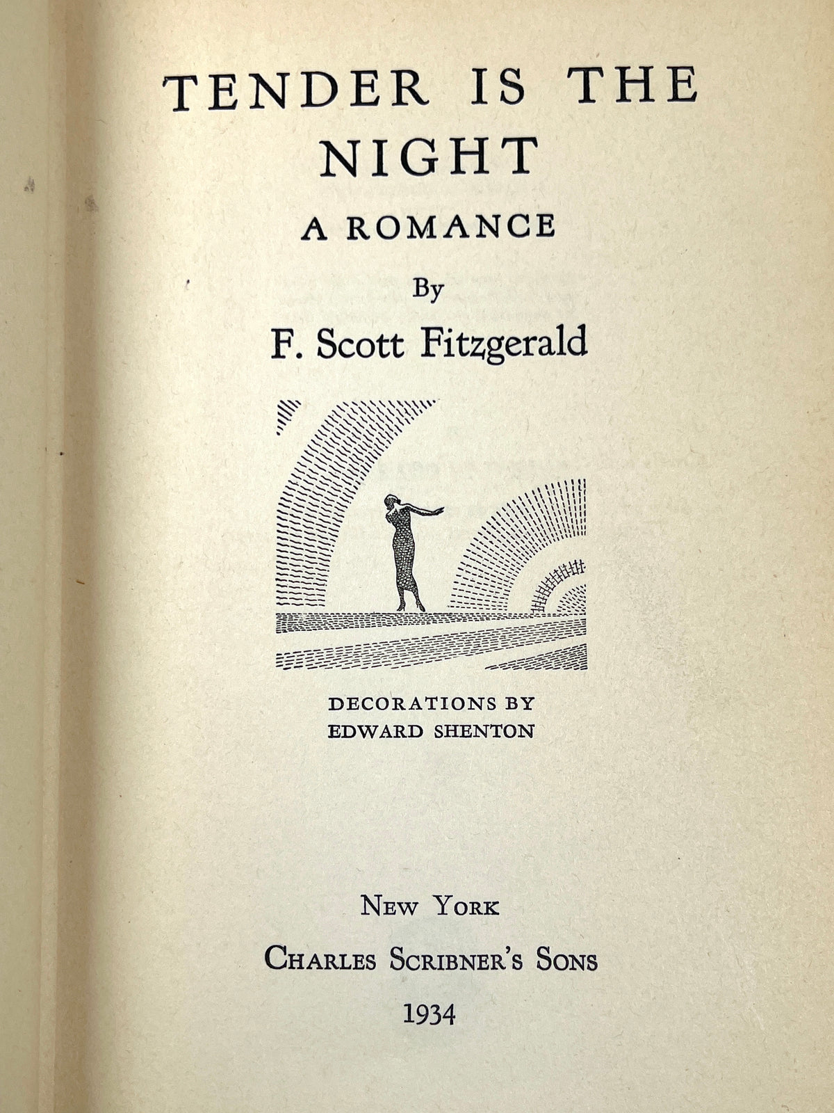 F. Scott Fitzgerald, Tender is the Night, Scribner's 1934, First edition, VG hardcover