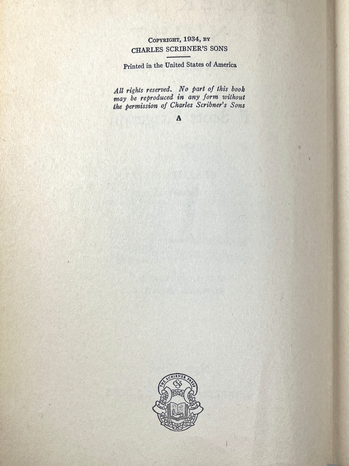 F. Scott Fitzgerald, Tender is the Night, Scribner's 1934, First edition, VG hardcover