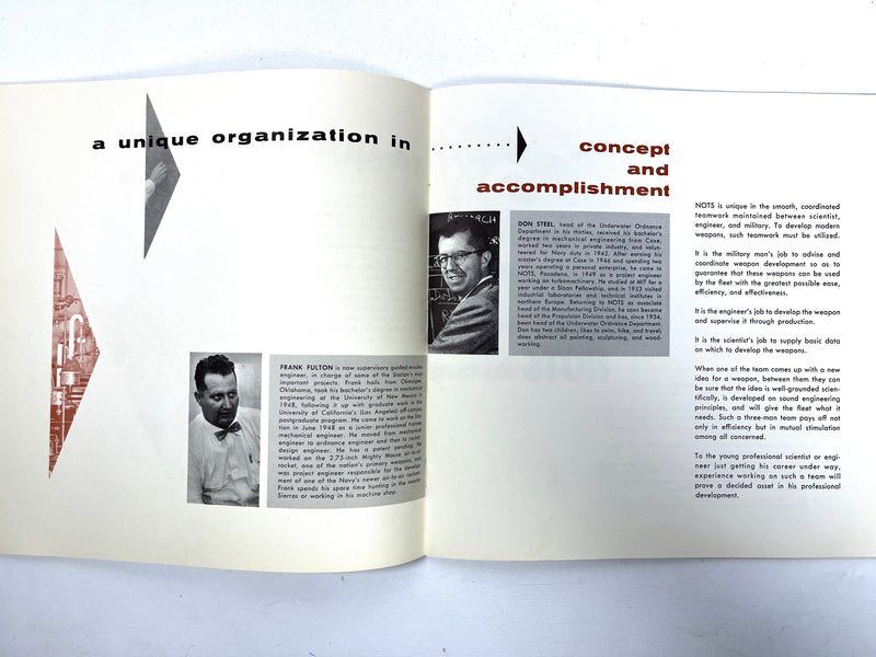 U.S. Naval Ordnance Test Station: A Successful Report, China Lake, Very Good softcover brochure.