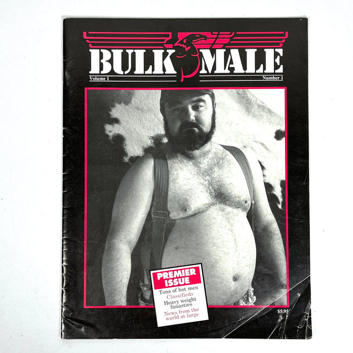 Bulk Male, Vol. 1, No.1, Premier Issue, Big Bull Inc., 1991, VG- staplebound, gay interest