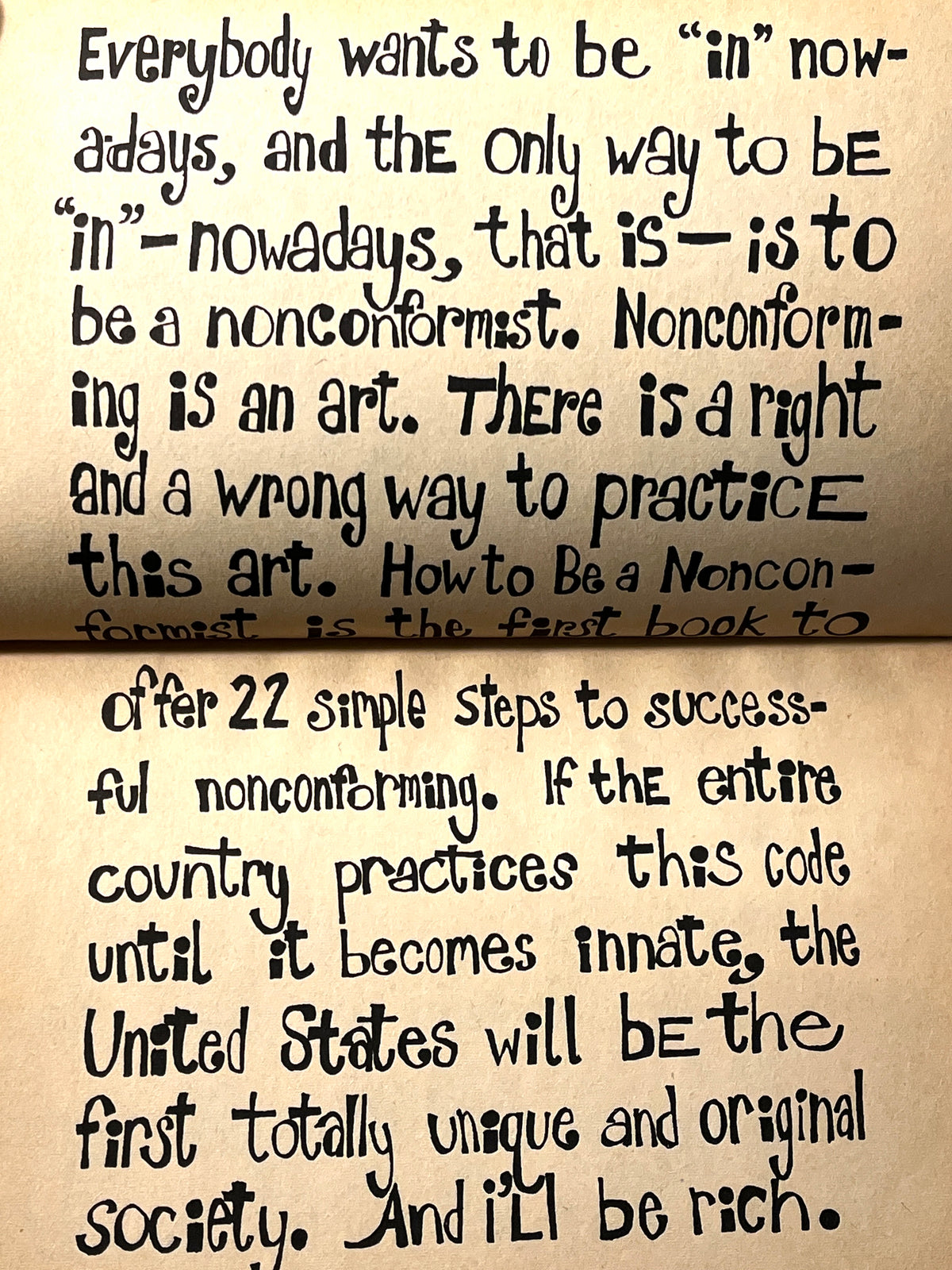 How To Be a Nonconformist, Elissa Jane Karg, 1st Print, 1967, SC, VG.