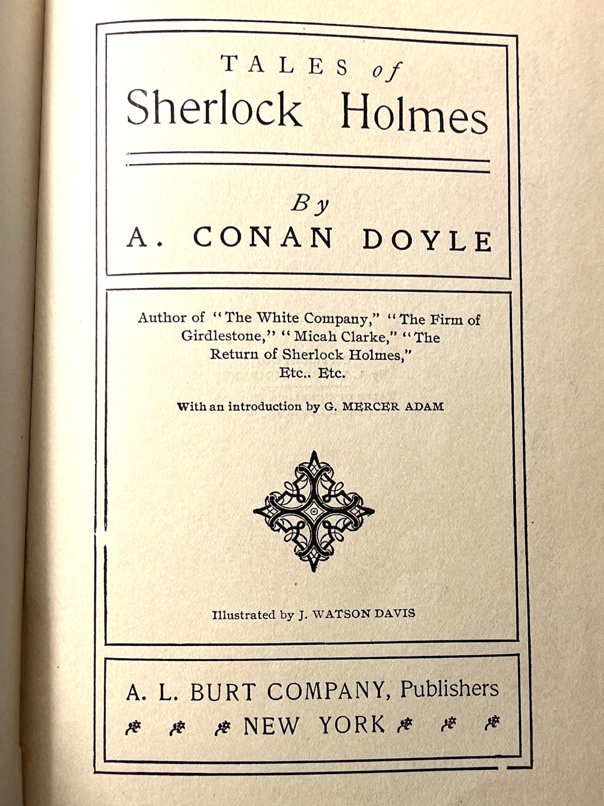 Tales of Sherlock Holmes, A. Conan Doyle, 1906, HC, VG.