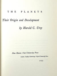 Harold Urey, The Planets, Yale University Press 1952, Very Good hardcover