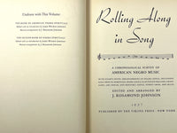 J. Rosamond Johnson, Rolling Along in Song, Viking Press 1937, Very Good hardcover