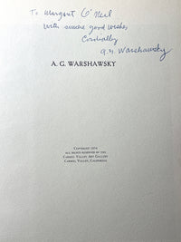 Abel G. Warshawsky: Master-Painter, Humanist, SIGNED, 1954, HC, VG.