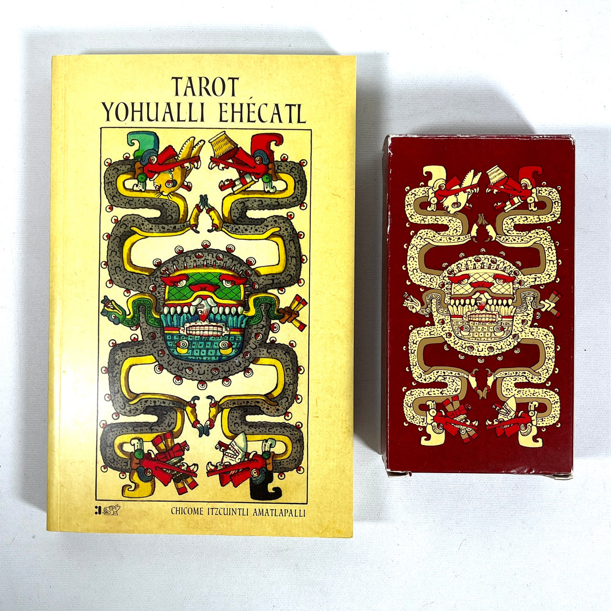Tarot Yohualli Ehecatl book and deck, Chicome Itzcuintli Amatlapalli, 2021, NF SC