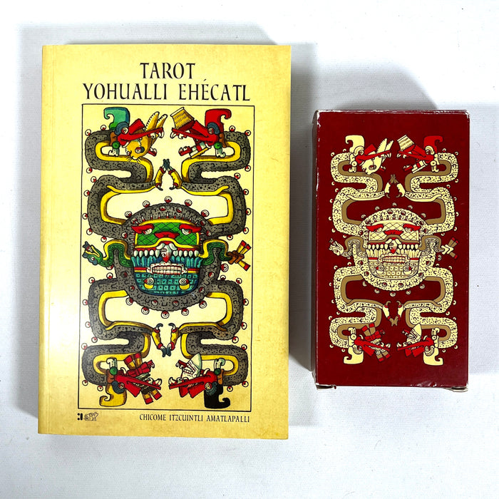 Tarot Yohualli Ehecatl book and deck, Chicome Itzcuintli Amatlapalli, 2021, NF SC