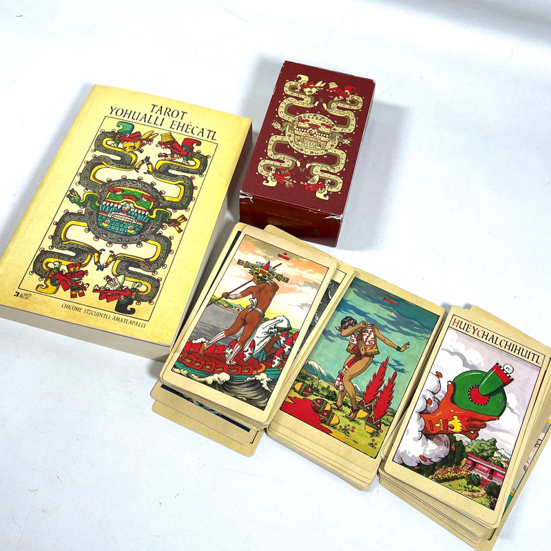 Tarot Yohualli Ehecatl book and deck, Chicome Itzcuintli Amatlapalli, 2021, NF SC