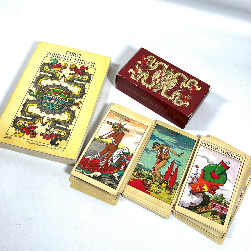Tarot Yohualli Ehecatl book and deck, Chicome Itzcuintli Amatlapalli, 2021, NF SC