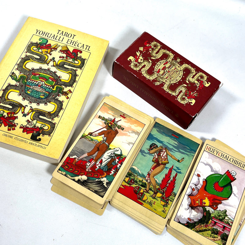 Tarot Yohualli Ehecatl book and deck, Chicome Itzcuintli Amatlapalli, 2021, NF SC