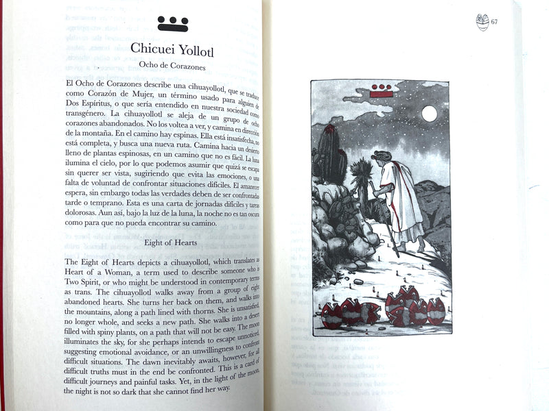 Tarot Yohualli Ehecatl book and deck, Chicome Itzcuintli Amatlapalli, 2021, NF SC