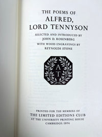 The Poems of Alfred, Lord Tennyson, The Limited Editions Club, 1974, Fine HC w/ slipcase