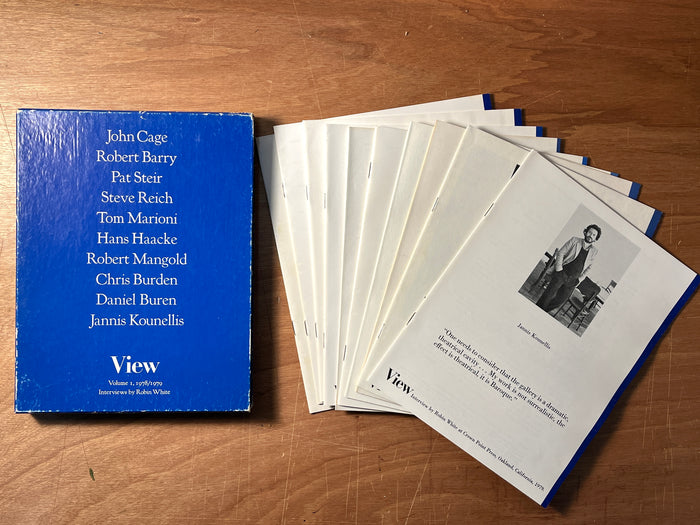 View: Interviews with John Cage, Robert Barry, Steve Reich, Chris Burden, Daniel Buren, et al. Volume I, 1978-1979