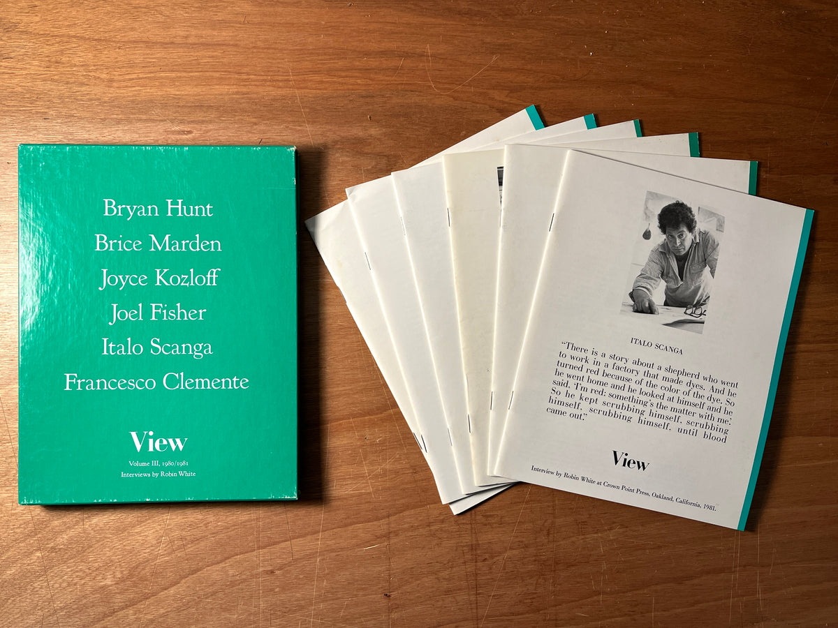 View: Interviews: Bryan Hunt, Brice Marden, Joyce Kozloff, Francesco Clemente, et al. Volume III, April 1980 - November 1981.