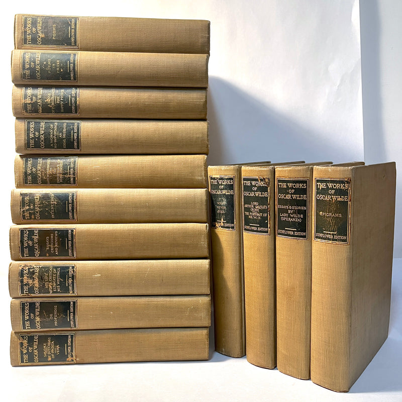 The Works of Oscar Wilde. 1909 Sunflower Edition, 14 Volumes, Good HC, #294/1000