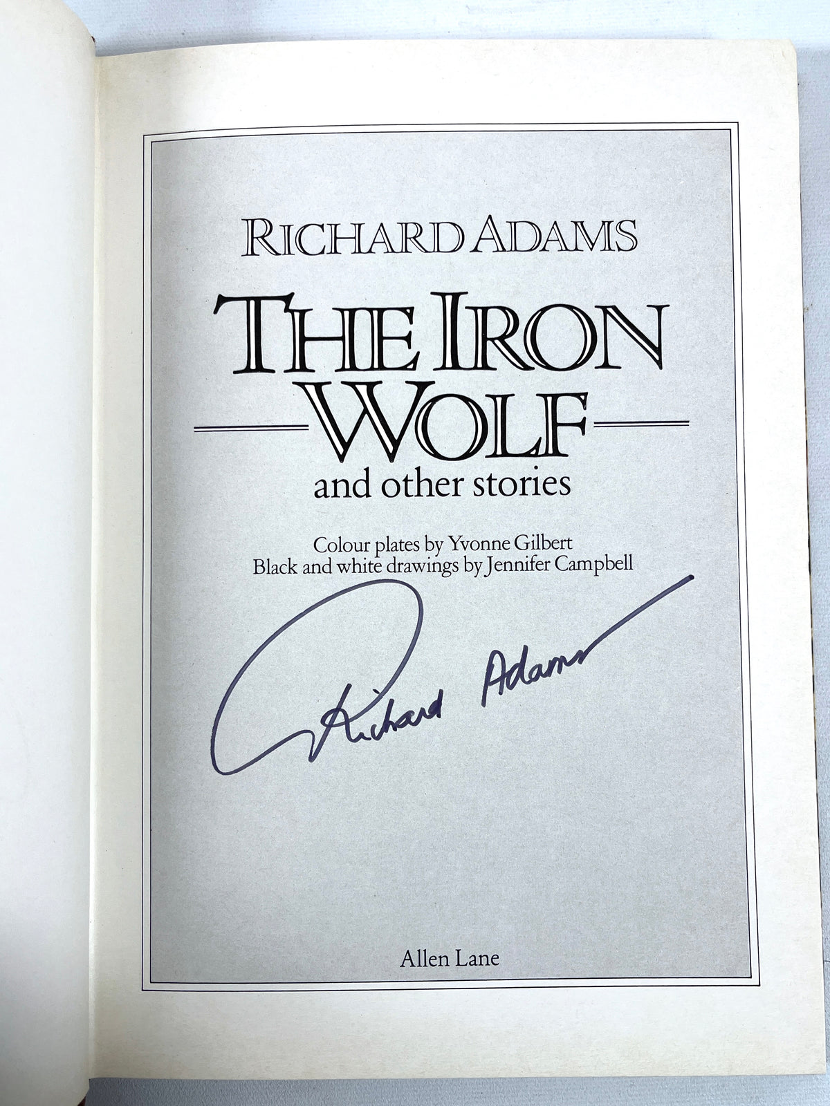 Richard Adams, The Iron Wolf and Other Stories, 1st Edition, SIGNED, 1980, NF HC w/DJ