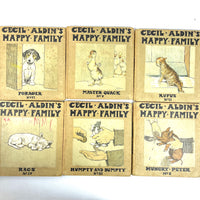 May Byron, Cecil Aldin's Happy Family, Vols 1-6, 1912, Very Good- hardcover book set