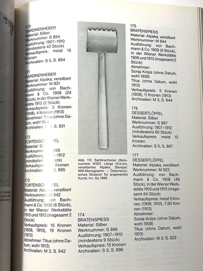 Josef Hoffmann: Bestecke fur die Wiener Werkstatte, Waltraud Neuwirth, 1982, VG