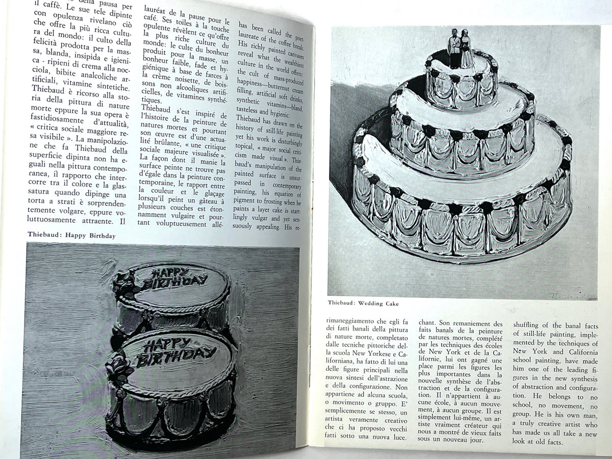 Wayne Thiebaud / Stephen Durkee, Galleria Schwarz Milano, 1963, SC, VG.